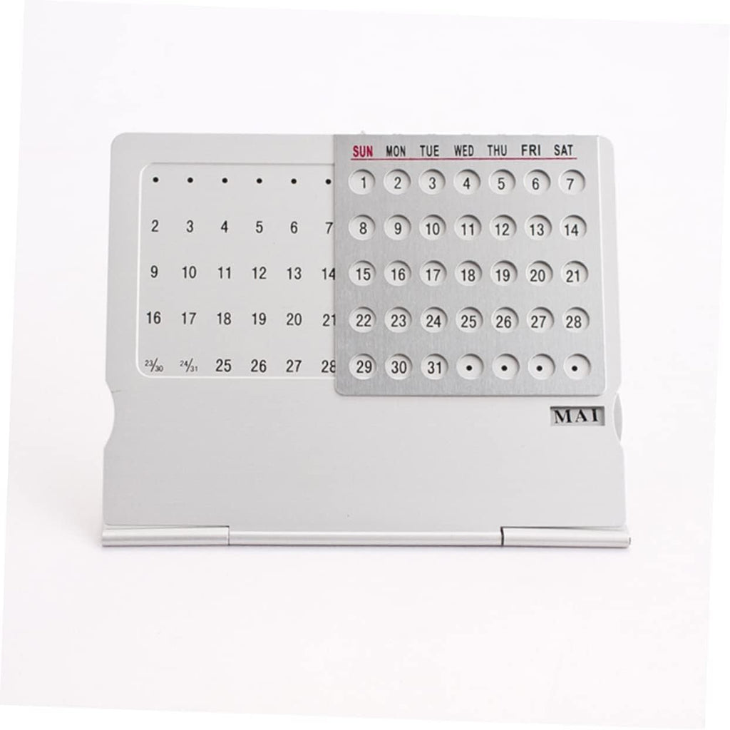 G-OUSSVE Ultra Thin Metal Desktop Calendar Mini Perpetual Planner for Home Office Use Lightweight Design for Holidays and Special Occasions