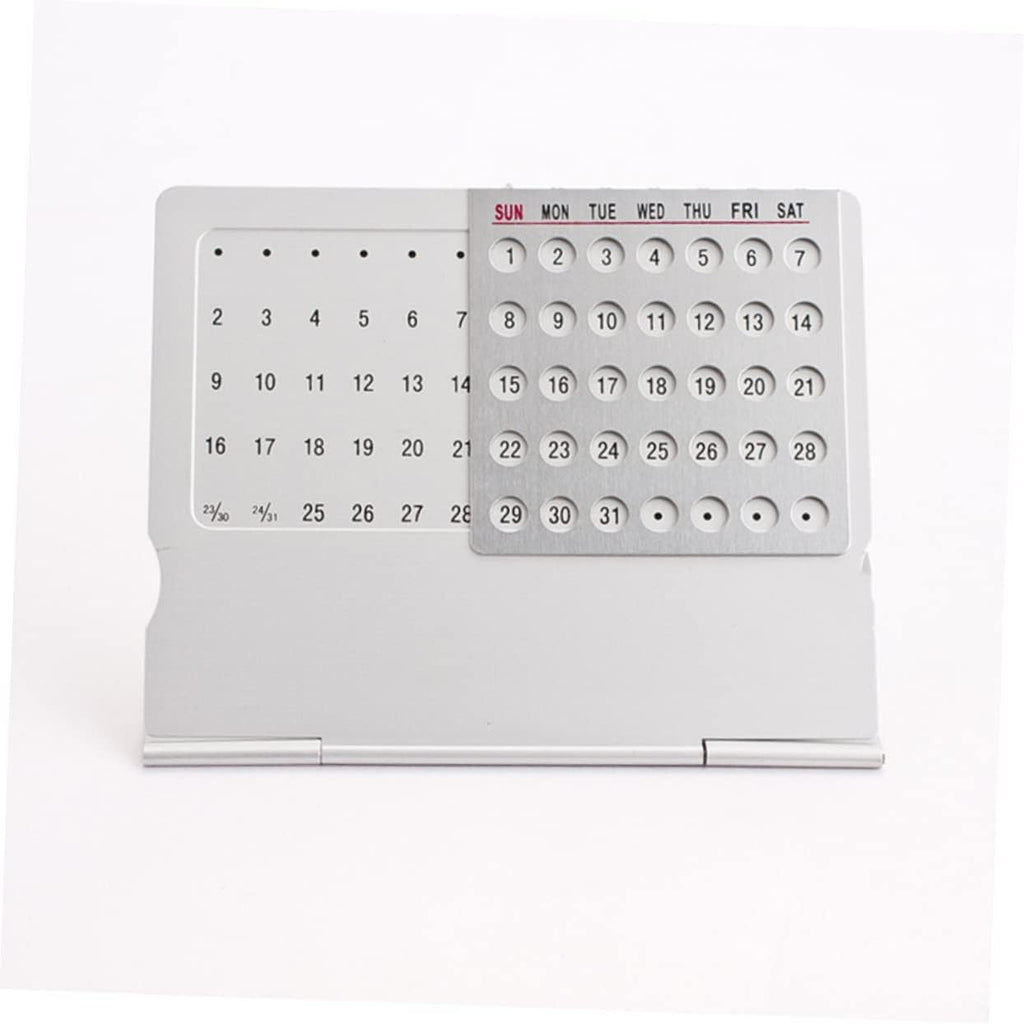 G-OUSSVE Ultra Thin Metal Desktop Calendar Mini Perpetual Planner for Home Office Use Lightweight Design for Holidays and Special Occasions
