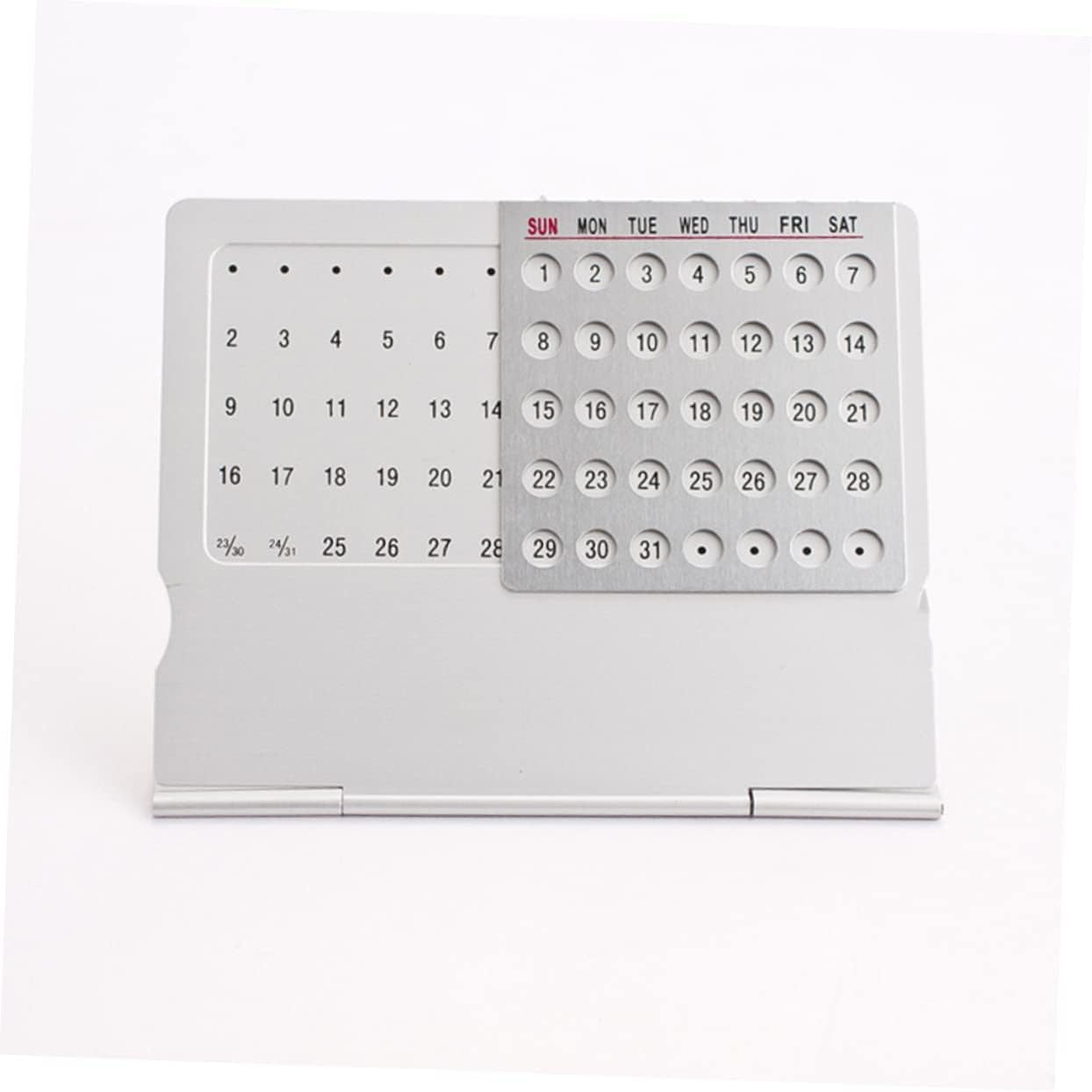 G-OUSSVE Ultra Thin Metal Desktop Calendar Mini Perpetual Planner for Home Office Use Lightweight Design for Holidays and Special Occasions