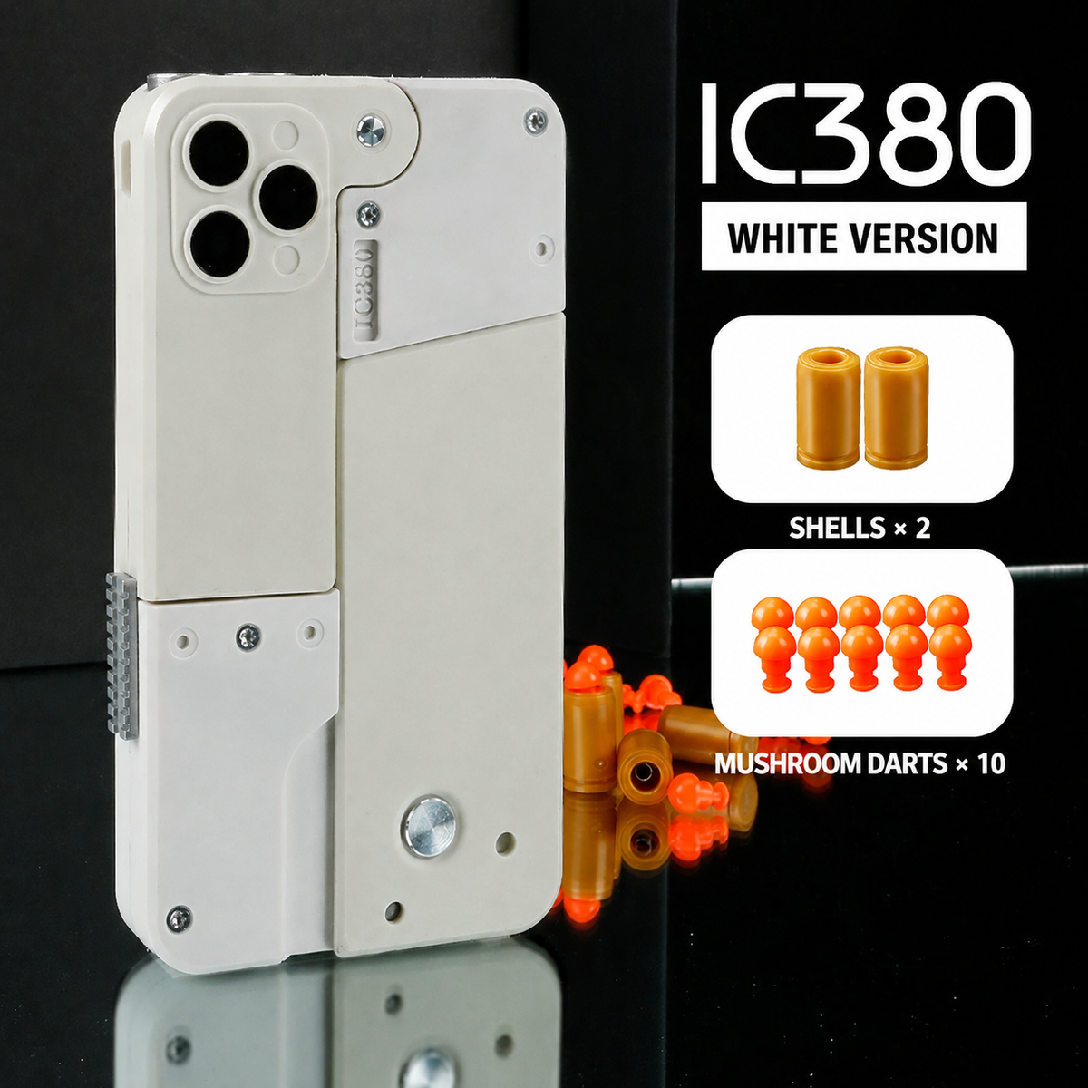 G-OUSSVE Folding soft bullet gun for iPhone that can fire spray shells and simulate a pistol toy for children and boys