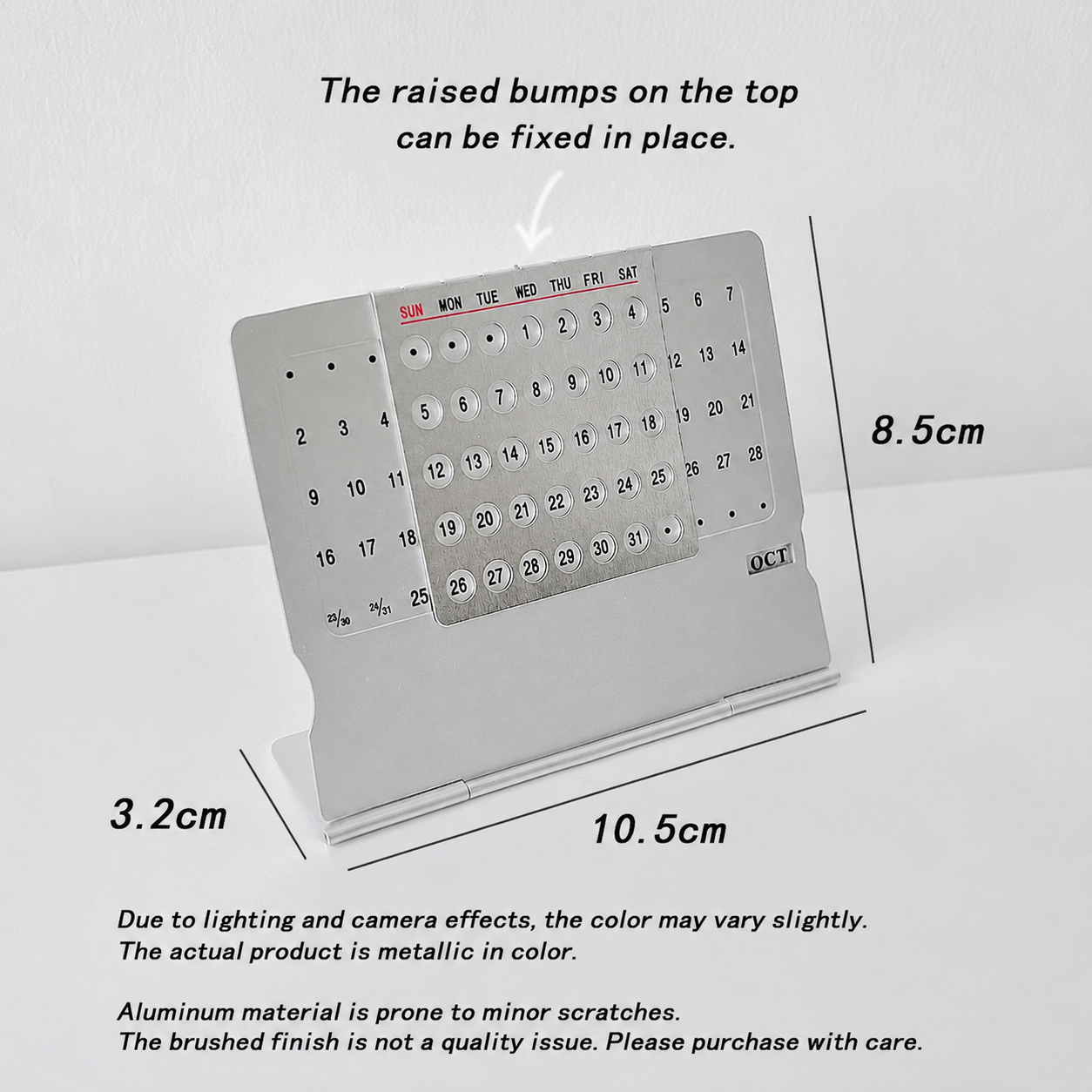 G-OUSSVE Ultra Thin Metal Desktop Calendar Mini Perpetual Planner for Home Office Use Lightweight Design for Holidays and Special Occasions
