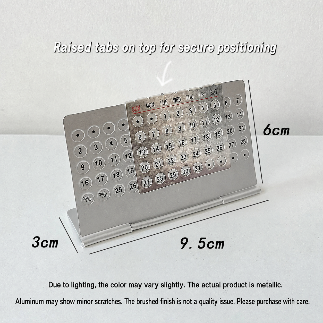 G-OUSSVE Ultra Thin Metal Desktop Calendar Mini Perpetual Planner for Home Office Use Lightweight Design for Holidays and Special Occasions