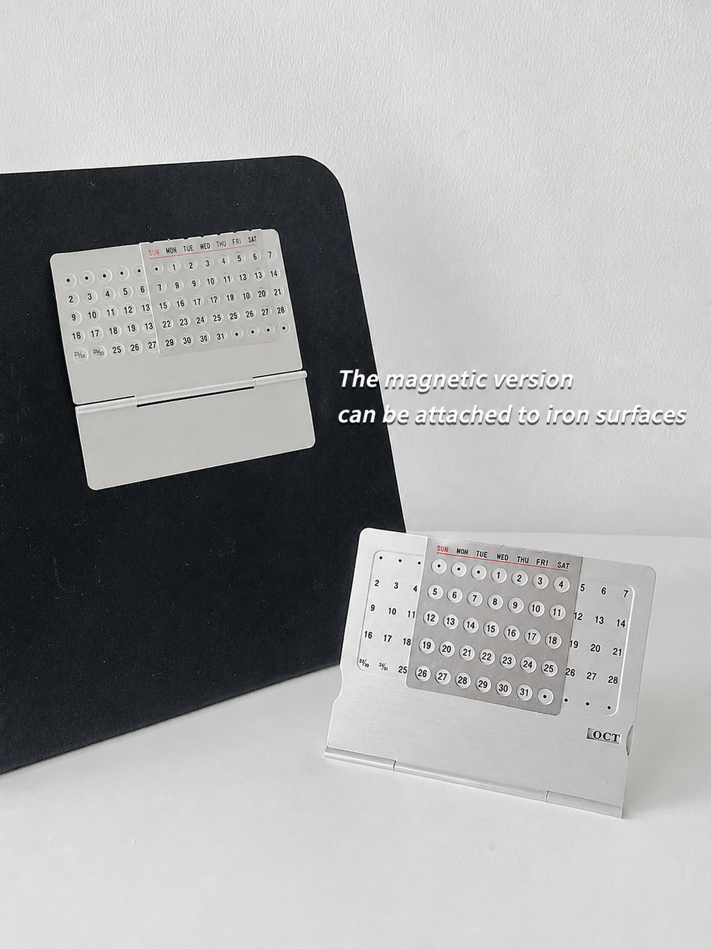 G-OUSSVE Ultra Thin Metal Desktop Calendar Mini Perpetual Planner for Home Office Use Lightweight Design for Holidays and Special Occasions