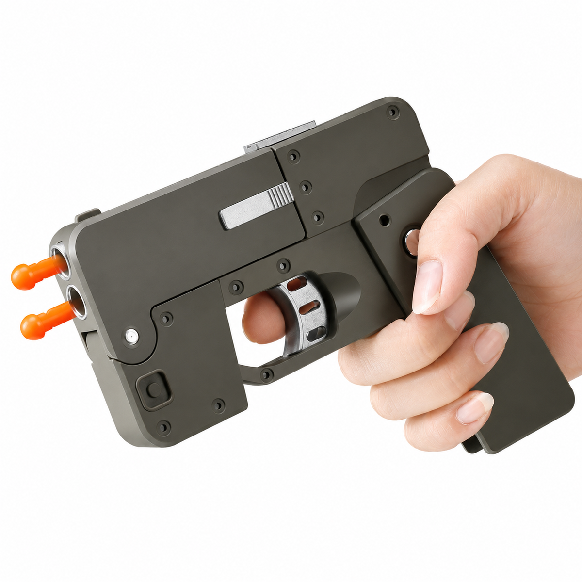 G-OUSSVE Folding soft bullet gun for iPhone that can fire spray shells and simulate a pistol toy for children and boys