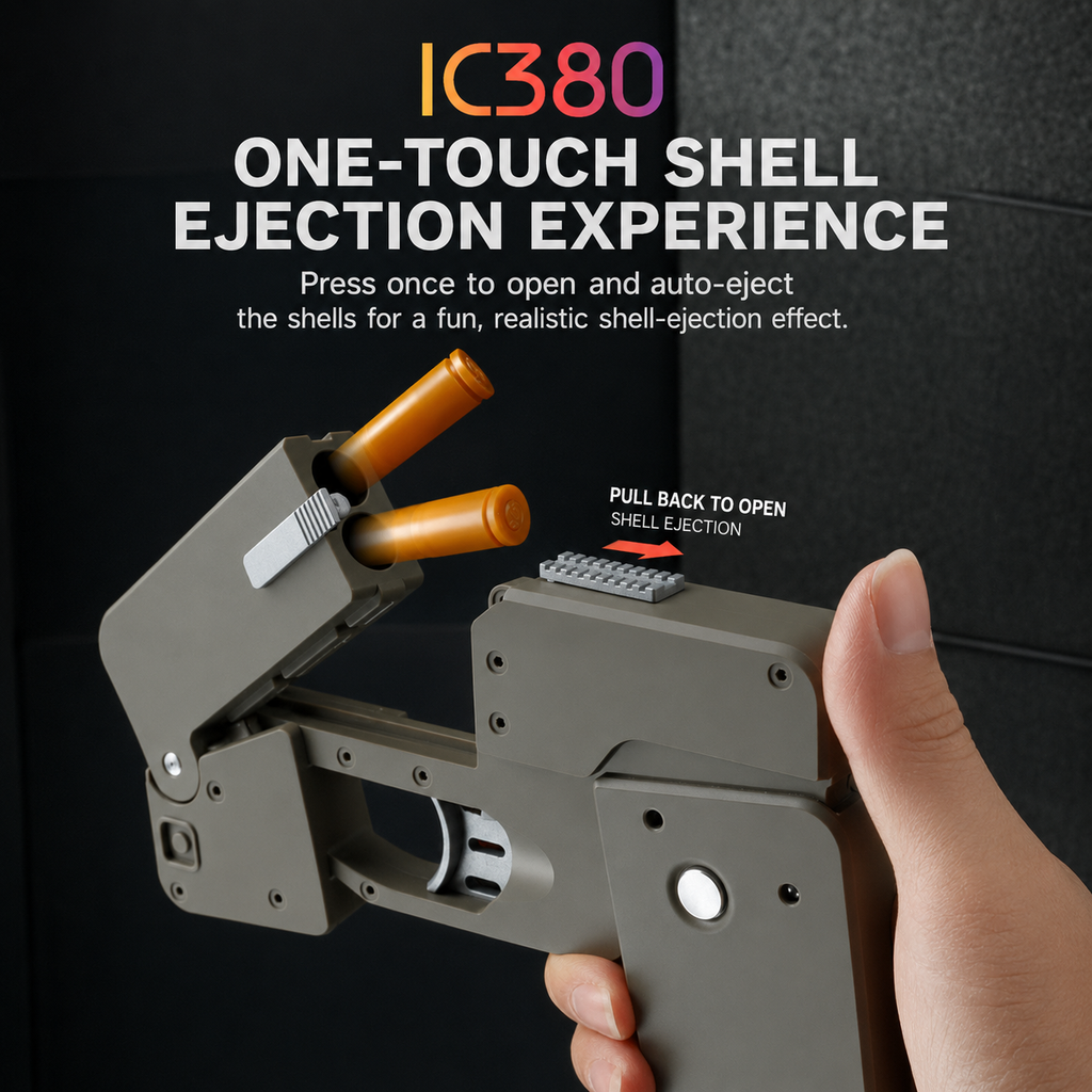 G-OUSSVE Folding soft bullet gun for iPhone that can fire spray shells and simulate a pistol toy for children and boys