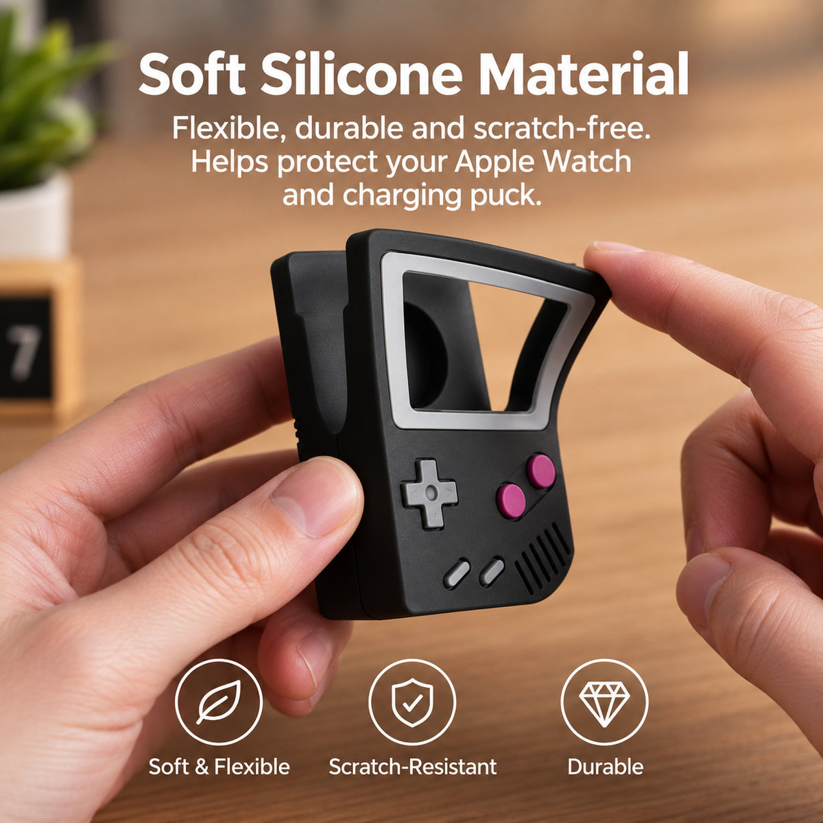 G-OUSSVE Retro Game Console Charging Stand for iwatch Series 3/4/5/6, Silicone Desktop Dock Holder