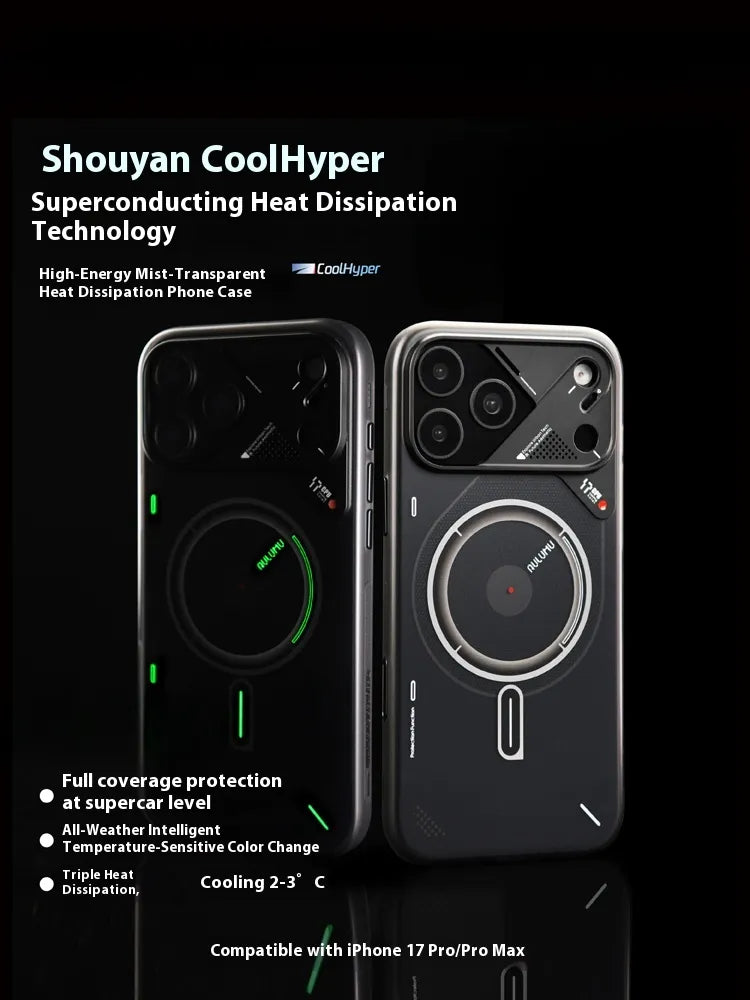 Compatible with Apple iPhone 17 Pro Max Phone Case, High Energy Mist Phone Case Night Glow Semi-Transparent Matte Camera Button Full Protection Anti-Drop Magnetic Phone Case MagSafe Protective Case Cover