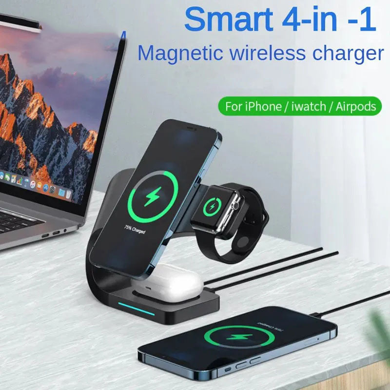 GIVBRO Magnetic Wireless Charger Three -in -one Fast Filling Apple Mobile Phone/Headset/Iwatch