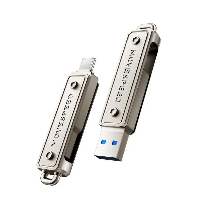 G-OUSSVE USB Flash Drive,Wild Series,1000MB/s USB 3.2 Gen2 + Type-C Dual Interface, Push-Pull Design with Lanyard,Compatible with iPhone, MacBook, Android