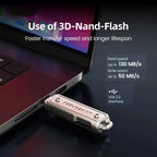 G-OUSSVE USB Flash Drive,Wild Series,1000MB/s USB 3.2 Gen2 + Type-C Dual Interface, Push-Pull Design with Lanyard,Compatible with iPhone, MacBook, Android