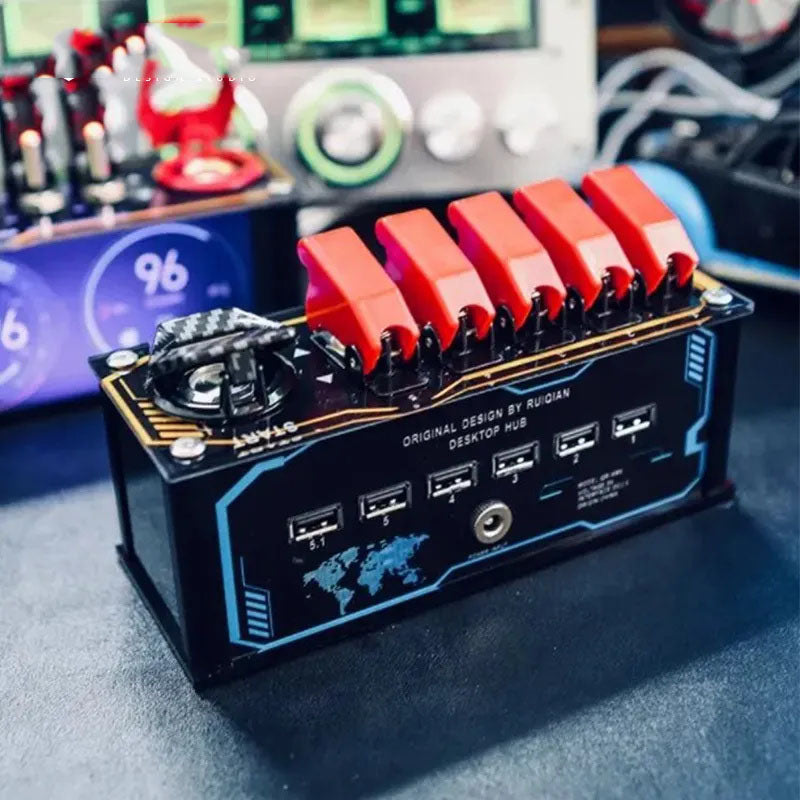 Table Setup, USB Blockchain Docking Station, Hub Extender, Atmosphere Lamp, Desktop Punk Decoration