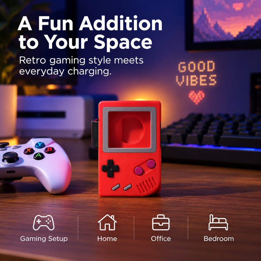 G-OUSSVE Retro Game Console Charging Stand for iwatch Series 3/4/5/6, Silicone Desktop Dock Holder