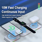 GIVBRO 3 in 1 Wireless Charger for iPhone,Magnetic Foldable 3 in 1 Charging Station,Travel Charger for Multple Devices for iPhone 15/14/13/12 Series,AirPods Pro,iWatch