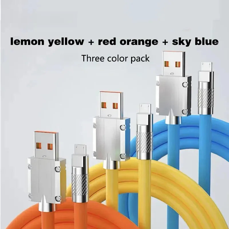 120W Super Fast Charging Data Cable Type-c Lightning Micro for Android iPhone Phones