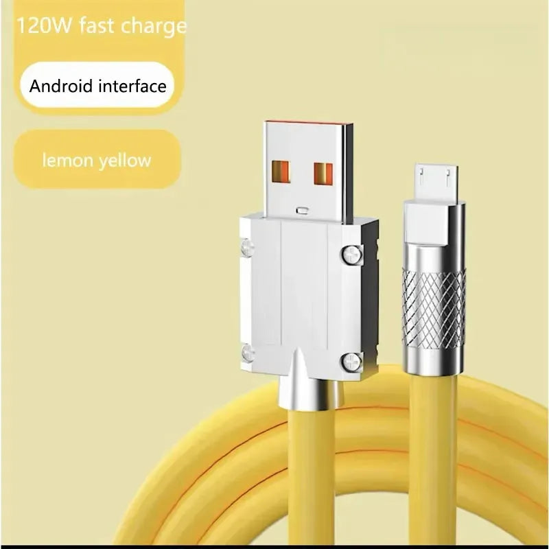 120W Super Fast Charging Data Cable Type-c Lightning Micro for Android iPhone Phones
