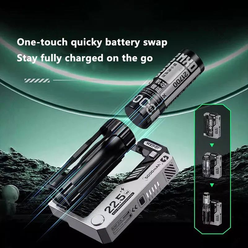 5000mAh Tactical Replaceable Battery Module Power Bank Charger – Compact and Portable