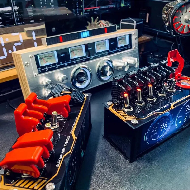 Table Setup, USB Blockchain Docking Station, Hub Extender, Atmosphere Lamp, Desktop Punk Decoration-Suitable for products with power below 15W