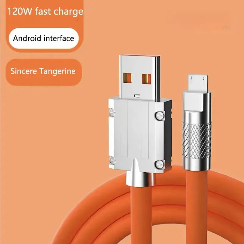 120W Super Fast Charging Data Cable Type-c Lightning Micro for Android iPhone Phones