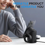 Cylindrical 3in1 Magnetic Wireless Charging Station : All-in-One Charger for iPhone 16 Pro 15 14 13 Max/PIus, Samsung S24/S24/S22/S21,Pixel, Apple Watch & Smart Watch,AirPods & Earbuds, 15W Qi2 Fast Charging