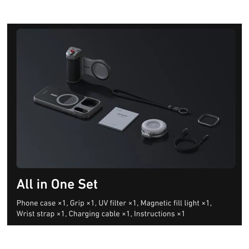 Retro Leather Master Grip Camera Handle for iPhone 17 Pro Max/Pro – Pro Filmmaking Kit with Graphene Cooling Phone Case, Mag Safe Wireless Charging, Shutter & Dial Controls, Tripod, Magnetic Filter, iPhone 17 Accessories for Vlog, Selfie, Video