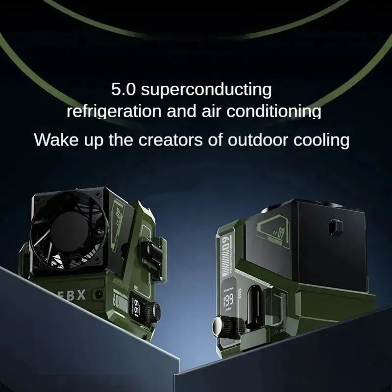 G-OUSSVE Outdoor Waist Clip Fan portable waist-mounted summer cooling artifact, refrigeration, mobile small air conditioner, powerful small fan, neck-mounted power bank, ultra-long battery life