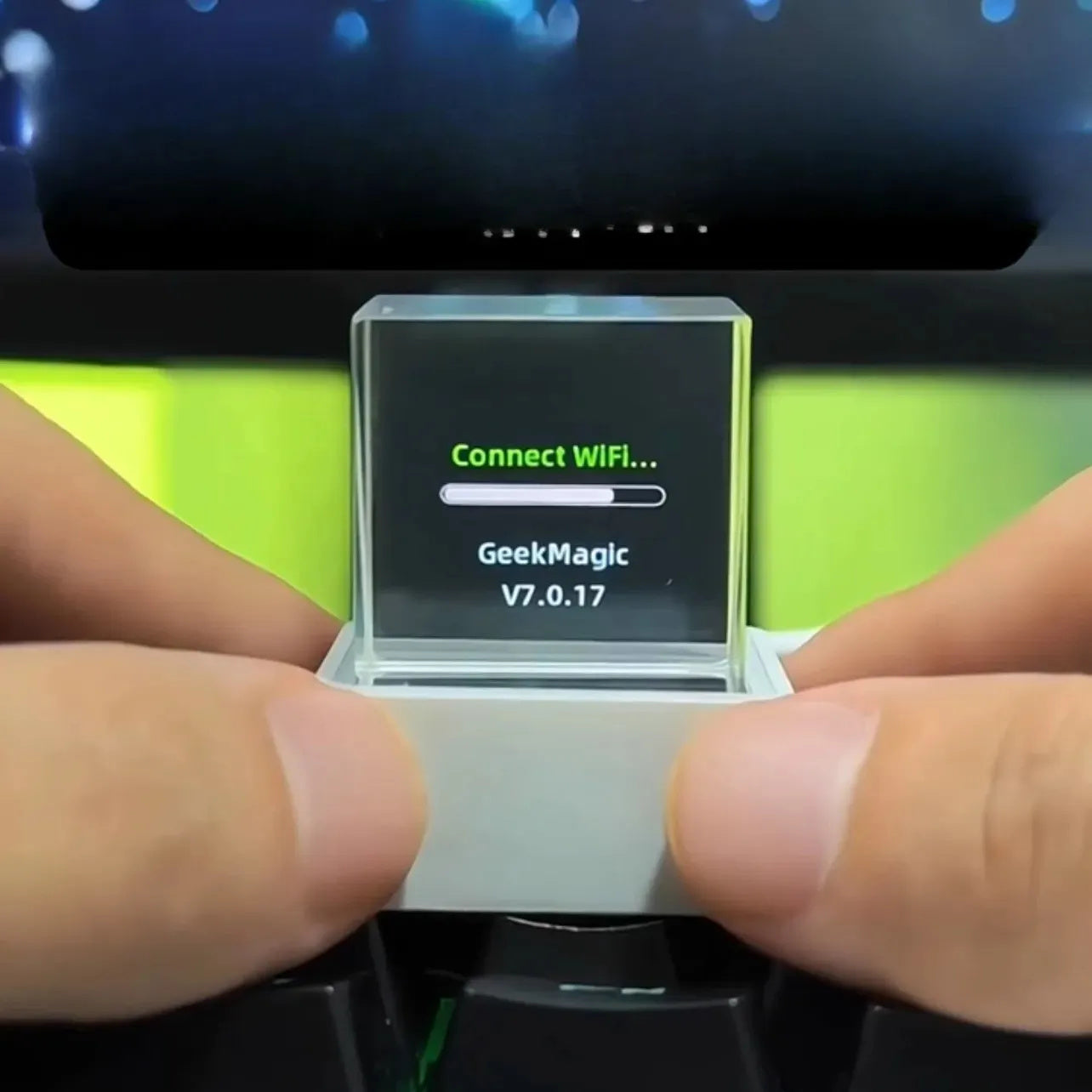 G-OUSSVE Mini transparente WiFi Wetteruhr kreative Geschenke Studenten Desktop Widget Display