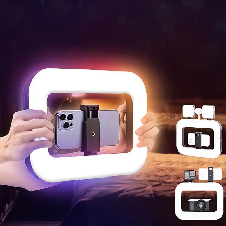 Circular handheld photography fill light,Rechargable handheld beatuty fill light,Expandablebracket,Selfie Tripod,Adjustable Extendable Foldable Phoneholder,photography and video recording,professional outdoor shooting,handheld lighting light