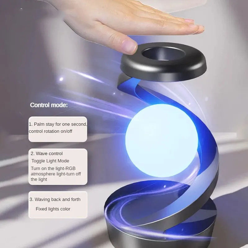 GIVBRO Creative Desktop Visual Floating Rotating Atmosphere Lamp with Smartphone Wireless Charging, Desk Lamp and Night Light