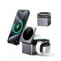G-OUSSVE 3 in1 Wireless Charger MagCube, 15w Fast Charging for iPhone 15 Pro 14 13 12 Max/Mini/Plus,for Apple Watch9 8 7 6 5 4 3 2 SE, for AirPods Pro 3 2, Compact & Portable Wireless Charging Station, Fits with Qi2 Wireless Charging Smartphone & Earbu