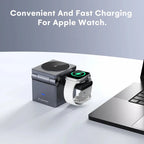 G-OUSSVE 3 in1 Wireless Charger MagCube, 15w Fast Charging for iPhone 15 Pro 14 13 12 Max/Mini/Plus,for Apple Watch9 8 7 6 5 4 3 2 SE, for AirPods Pro 3 2, Compact & Portable Wireless Charging Station, Fits with Qi2 Wireless Charging Smartphone & Earbu