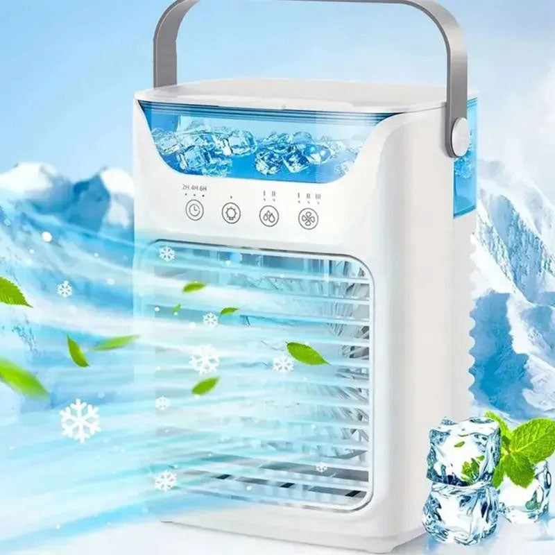 GIVBRO 1pc Portable USB Mini Air Cooler Fan, Desktop 3-in-1 Cooling Air Conditioner Fan With Water Cooled, Colorful Breathing Light And Humidifier Function For Family/Office And Outdoors Use