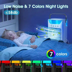 GIVBRO 1pc Portable USB Mini Air Cooler Fan, Desktop 3-in-1 Cooling Air Conditioner Fan With Water Cooled, Colorful Breathing Light And Humidifier Function For Family/Office And Outdoors Use