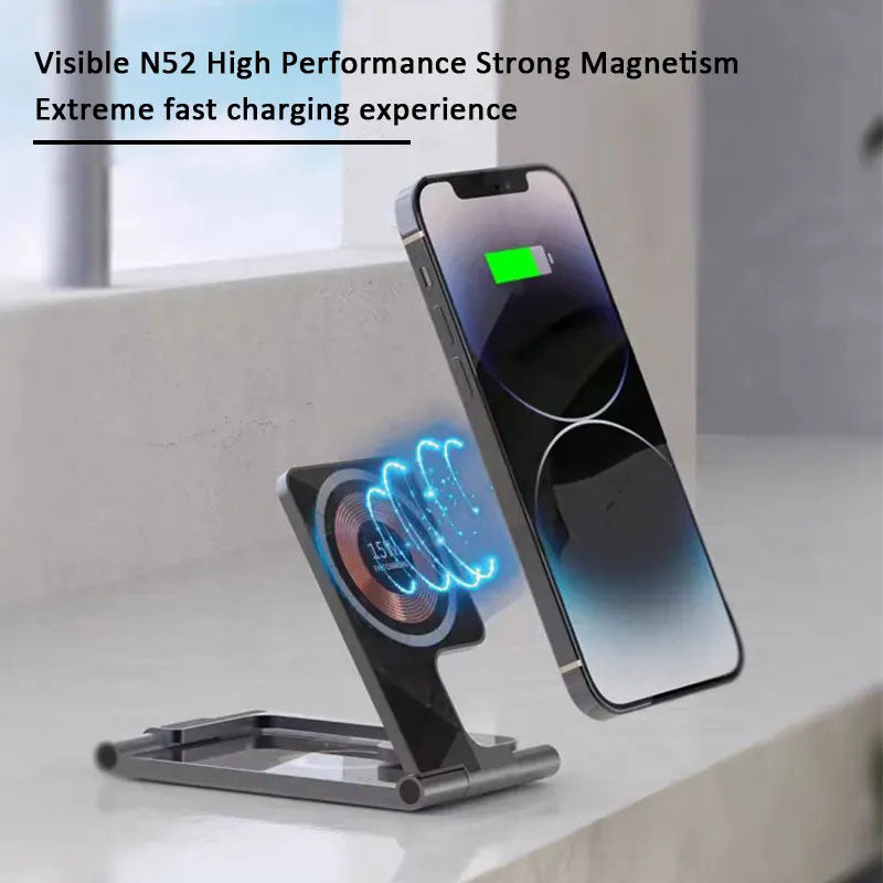GIVBRO Wireless Charging Station Charger Stand - 3 in 1 Multiple Foldable MagSafeQi Fast Charge Pads for Apple Watch AirPods iPhone Samsung Galaxy Phones Cable Devices Smartphone Cellphone Electronic Mobile