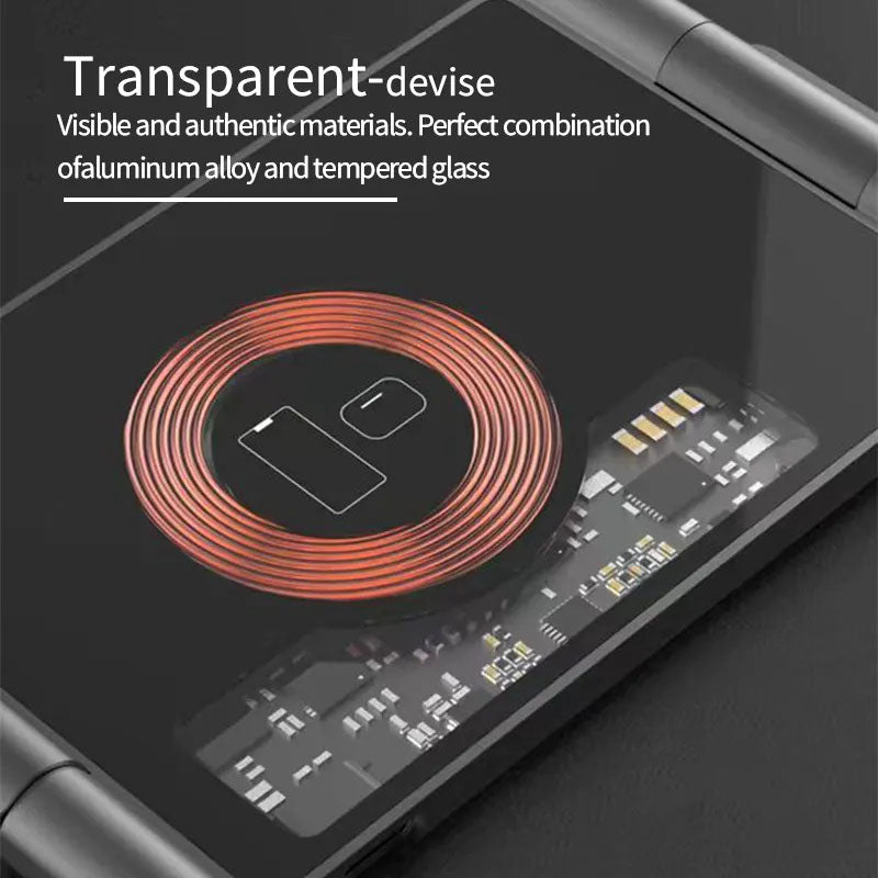 GIVBRO Wireless Charging Station Charger Stand - 3 in 1 Multiple Foldable MagSafeQi Fast Charge Pads for Apple Watch AirPods iPhone Samsung Galaxy Phones Cable Devices Smartphone Cellphone Electronic Mobile