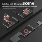 GIVBRO Wireless Charging Station Charger Stand - 3 in 1 Multiple Foldable MagSafeQi Fast Charge Pads for Apple Watch AirPods iPhone Samsung Galaxy Phones Cable Devices Smartphone Cellphone Electronic Mobile