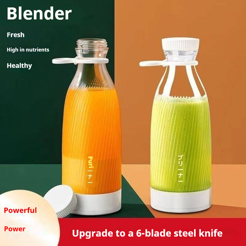 500ml Smoothie Blender, USB Rechargeable Juicer, Portable Mini Electric Mixer, Perfect for Office, Sports, Outdoor, Travel, Fruit Juicer with Bottle Design  ﻿