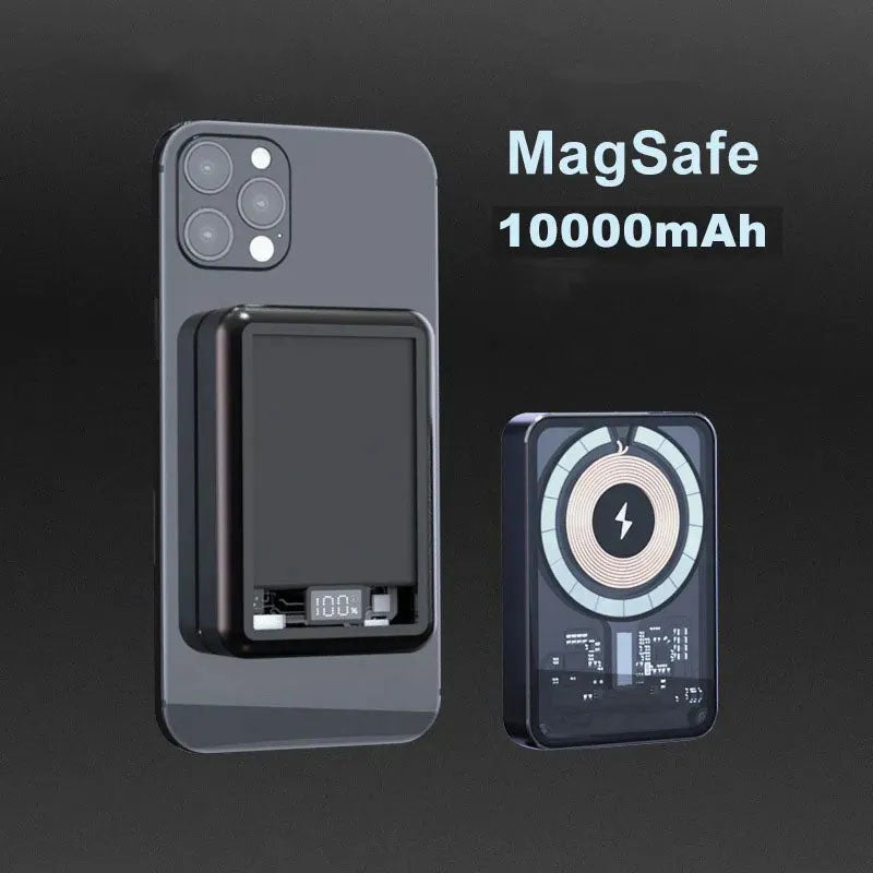 G-OUSSVE Industrial Style Power Bank Transparent Charging Treasure PD22.5W Fast Charging Magnetic Mobile Power Supply Large Capacity, Compact and Portable