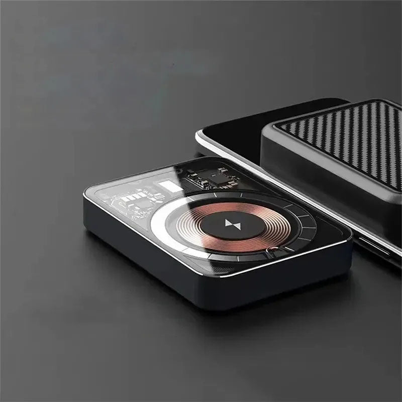G-OUSSVE Industrial Style Power Bank Transparent Charging Treasure PD22.5W Fast Charging Magnetic Mobile Power Supply Large Capacity, Compact and Portable