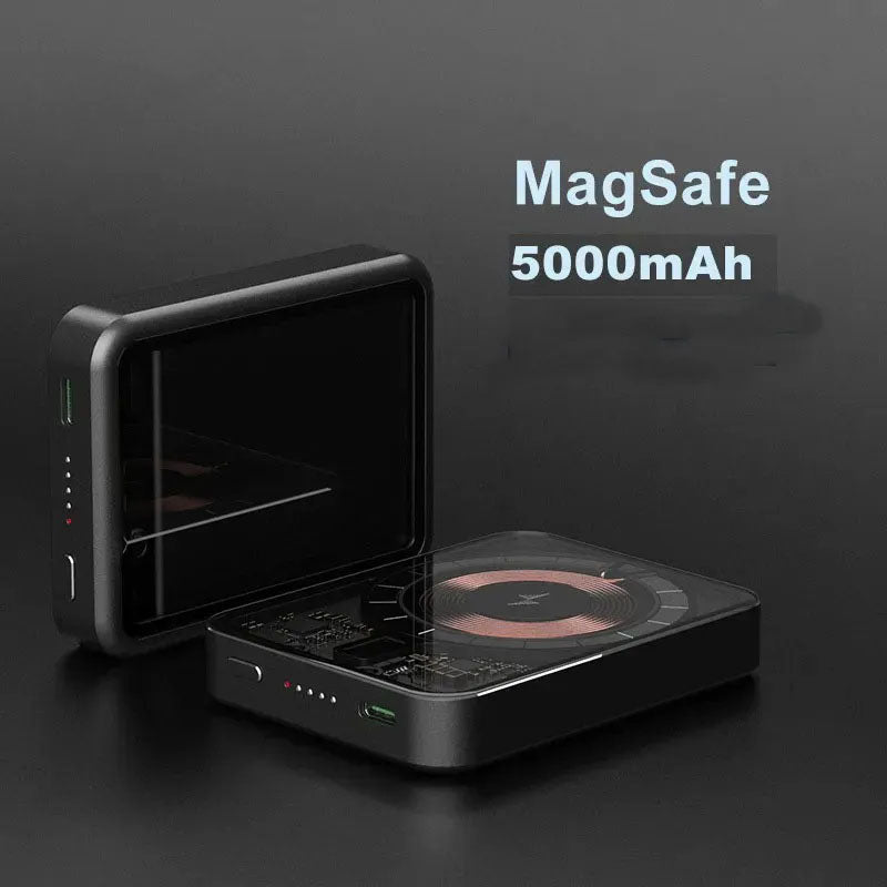 G-OUSSVE Industrial Style Power Bank Transparent Charging Treasure PD22.5W Fast Charging Magnetic Mobile Power Supply Large Capacity, Compact and Portable