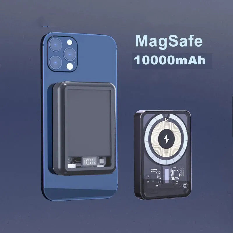 G-OUSSVE Industrial Style Power Bank Transparent Charging Treasure PD22.5W Fast Charging Magnetic Mobile Power Supply Large Capacity, Compact and Portable