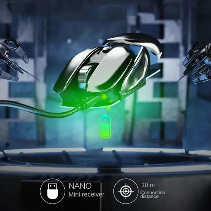 G-OUSSVE PX2 Charging Wireless Mouse with Mouse Pad, Silent and Silent Office Metal Mechanical Game, Esports Computer Laptop