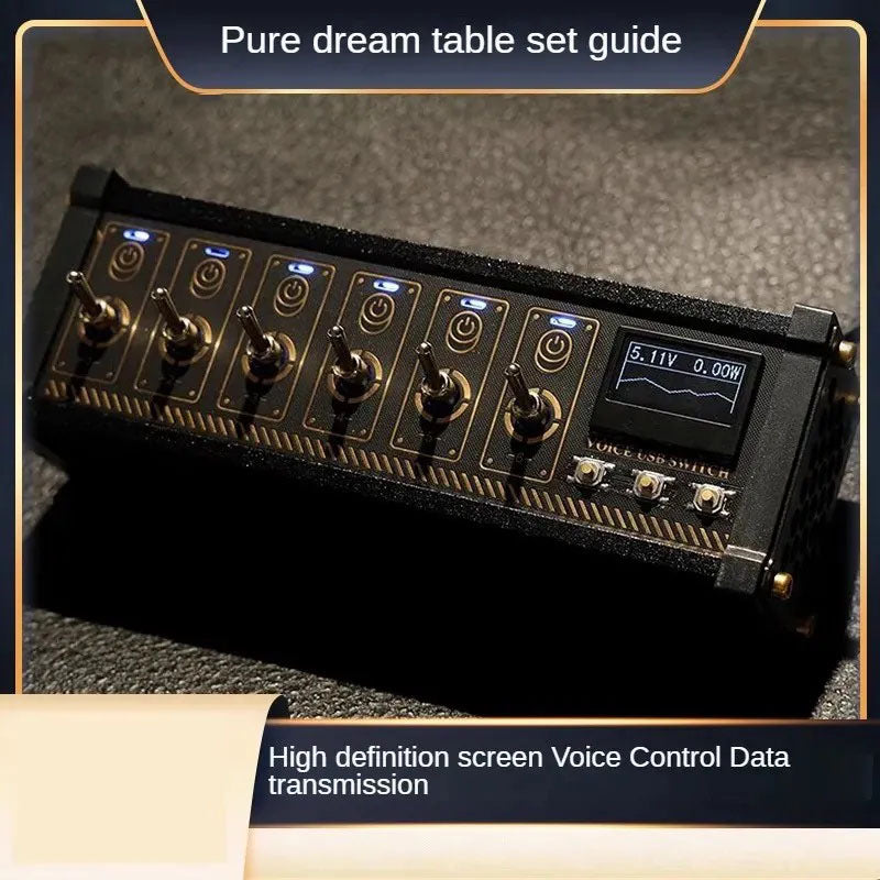 G-OUSSVE Cyberpunk Blocked USB Button Switch with Independent Control for Row Insertion, Retro Gold Plated Gift for Boyfriend Desktop Matching