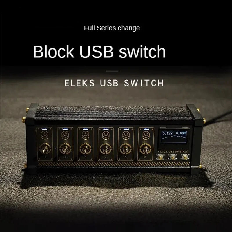 G-OUSSVE Cyberpunk Blocked USB Button Switch with Independent Control for Row Insertion, Retro Gold Plated Gift for Boyfriend Desktop Matching