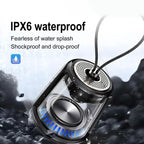 G-OUSSVE Portable Wireless Speaker, USB Rechargeable Bluetooth-compatible Speaker with RGB Dimmable Light, Outdoor Waterproof Speaker for Home Party Outdoor Beach