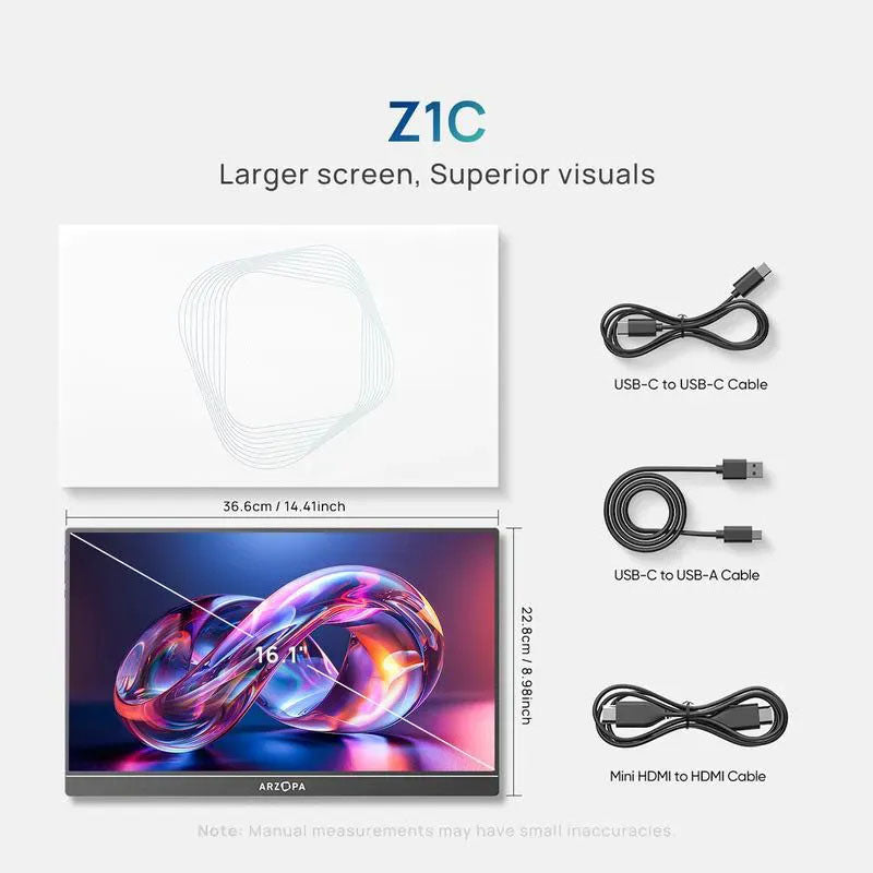 16.1'' 100% sRGB 144Hz&60Hz Portable Gaming Monitor 1080P FHD Kickstand Portable Monitor External Second Screen for Laptop,PC,PS5,Xbox,Switch