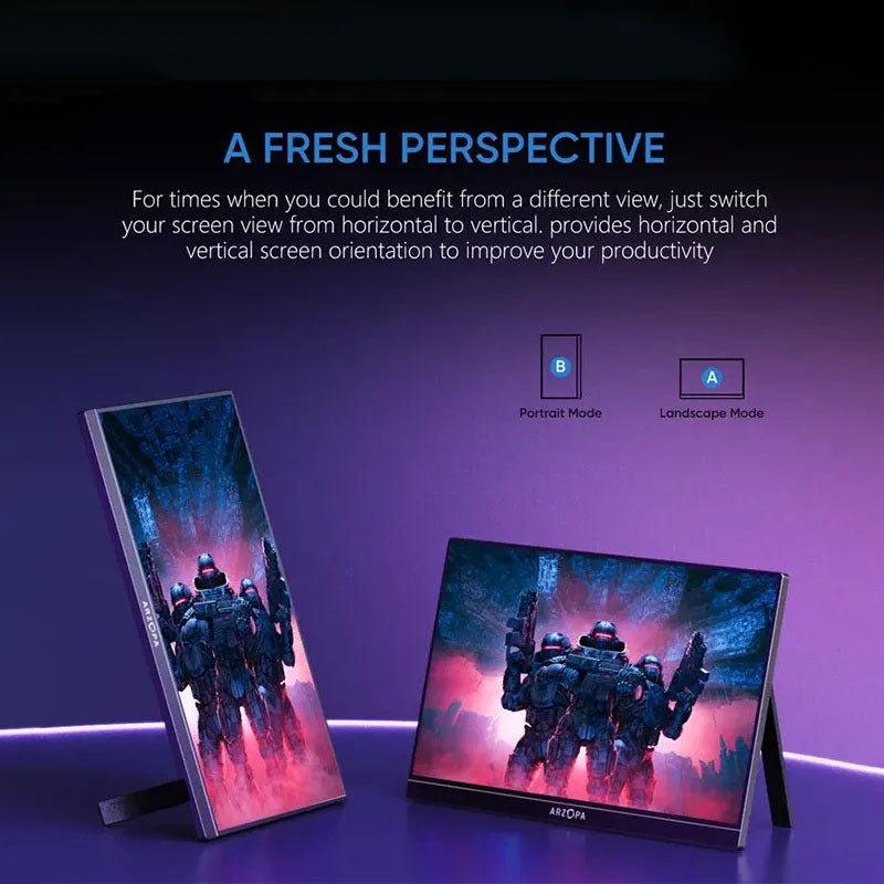 16.1'' 100% sRGB 144Hz&60Hz Portable Gaming Monitor 1080P FHD Kickstand Portable Monitor External Second Screen for Laptop,PC,PS5,Xbox,Switch