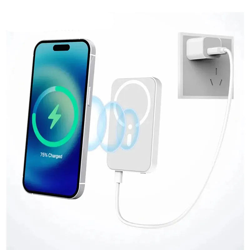 G-OUSSVE 3-in-1 Wireless Charger for Apple Devices: Compatible with iPhone and Apple Watch, Portable Power Bank, Apple Watch Stand, Magnetic MagSafe Fast Charging.