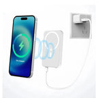 G-OUSSVE 3-in-1 Wireless Charger for Apple Devices: Compatible with iPhone and Apple Watch, Portable Power Bank, Apple Watch Stand, Magnetic MagSafe Fast Charging.