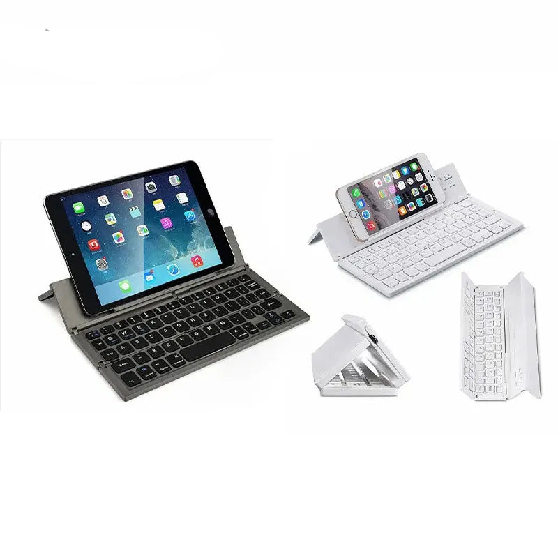G-OUSSVE Wireless Tri-System Bluetooth Foldable Keyboard for Phones and Tablets, Mini Wireless Keyboard