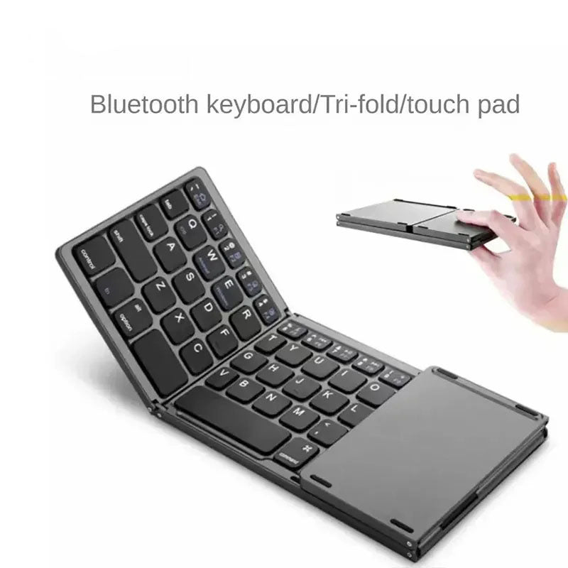 G-OUSSVE Wireless Bluetooth Three Side Flding Keyboard, Common To Apple Android System